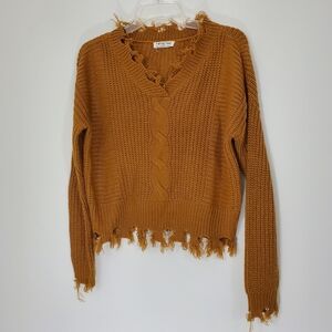 Full Circle Trends Golden Brown Sweater, Size Small